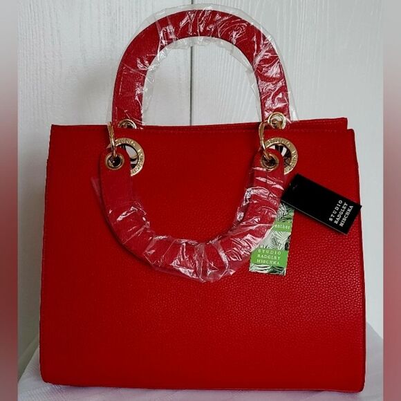 Bangley Mischka  Crossbody Handbag/Tote Rich Red W/ Gold Accents ~NWT - Picture 3 of 13